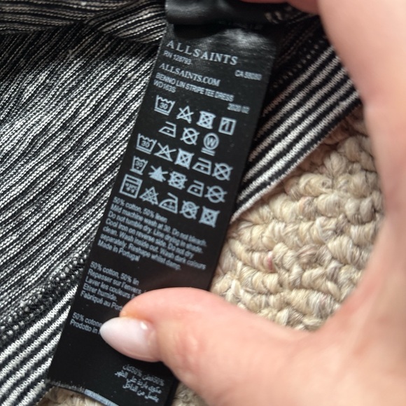 All Saints Black and White Striped Top - Picture 5 of 7